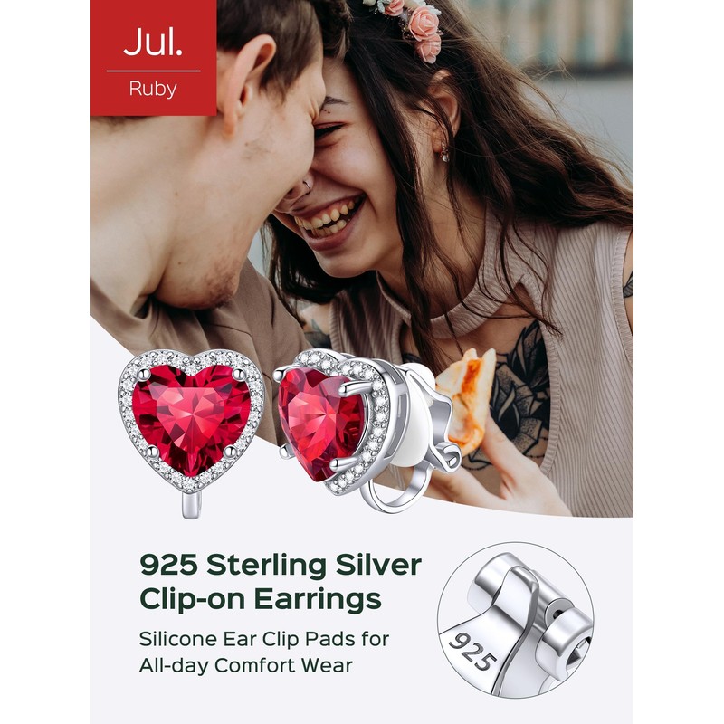 ChicSilver Ruby Earrings for Women 925 sterling Silver July Birthstone