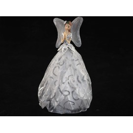 25cm Silver Christmas Angel/Fairy - Ornament Or Tree Topper Decoration