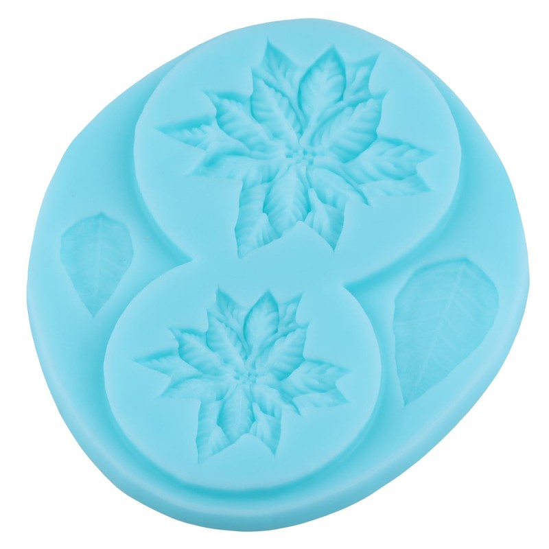 Christmas Flower Fondant Mold Poinsettia Flower Silicone Molds