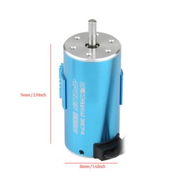 RC Waterproof Motor, 4 Pole 12 Slot 3674 2250/2650KV Brushless Motor for RC Off-road Car( 2650KV Motor + 120A ESC + Heatsink)