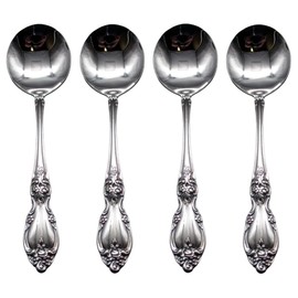 Oneida Louisiana 18/8 Stainless Steel Round Bouillon Spoon (Set of Four)
