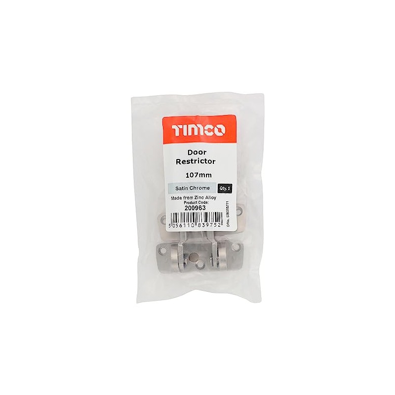 Timco - Door Restrictor - Satin Chrome (Size 107mm -