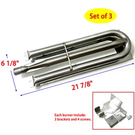 Direct Store Parts DA108 (3-Pack) BBQ Replacement Parts Stainless Steel Outdoor Gas Pipe for Viking 316-911, VGBQ & VGIQ Series Gas Grill Models, 3 Pack Center-Fed U Tube