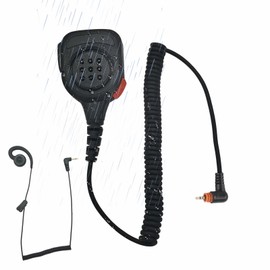 stdgove IP67 Waterproof Hand Mic Radio Microphone 1 Jack Remote Lapel Shoulder Speaker with 3.5 Audio for motorola sl300 sl7550 wave tlk 100 110 sl7580e sl7590e sl3500e sl1k sl1m sl7000 rm250 (Black)