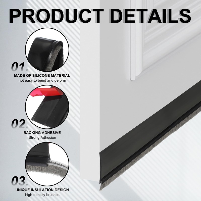 uxcell 2 Pcs Door Bottom Sweep, 39 x 1 inch
