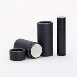 1/2 OZ (Short) Black Kraft Paperboard Lip Balm/Deodorant/Cosmetic/Lotion Tubes (100)