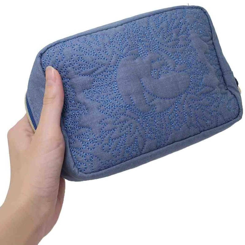 Marushin 1425025300 Moomin Pouch, Quilted Blue, Character, Small Items, Cosmetics,