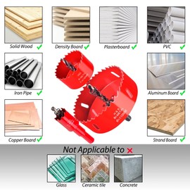 Otutefo Bi-Metal Hole Saw sets, Hole Cutter kit for Wood, Plastic, UPVC, mdf and Plasterboard, Thin Metal Sheets, Durable Core Drill Bit (20 mm, 60 mm, 110 mm/one of each)