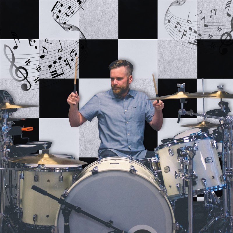 18 Pack White Acoustic Panels 12"X12"X 0.4"Soundproof Wall Panels Wall