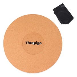 Thrapigo Anti-Static Cork Recessed Turntable Mat for improving sound quality and reducing vibration; Complete with Microfiber Cleaning Cloth