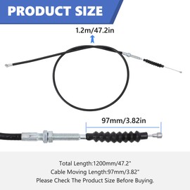 Clutch Cable PVC Plastic Motorcycle Clutch Cable Connection Line 47.2 Inch Motorcycle ATV Clutch Cable for 150 cc 200 cc 250 cc ATVs Dirt Bikes & Scooter Universal
