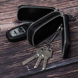 Car Key Fob Case - Portable Car Key Case,PU Leather Key Fob Protection, Large Capacity Key Coin Holder Keyring for Coin, Men & Women