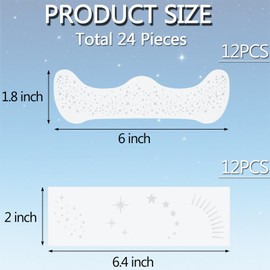 24 Pcs Face Makeup Patches,Glitter Freckles Face Tattoo,Waterproof Temporary Tattoos Glow Up Patches for Women,Girls Sparkle Makeup Patche for Party (Silver)