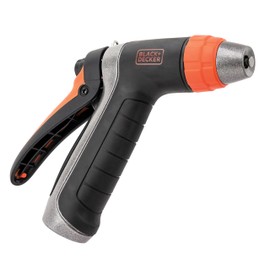 BLACK+DECKER® Adjustable Metal Rear Trigger Nozzle – Durable, Easy-Grip Garden Hose Sprayer with Locking Rear Trigger BD59578