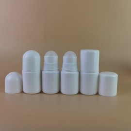 JIHUOO 4 Pieces 30 ml Empty Plastic Roller Bottles Refillable Roll On Bottles Aromatherapy Bottles with Roller Ball Round Cover