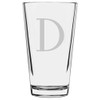 Celtic Etched Monogram All Purpose 16oz Pint Glass Letter D