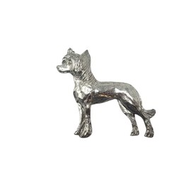 George Harris Chinese Crested Pewter Lapel Pin Brooch - USA Made - Hand Crafted