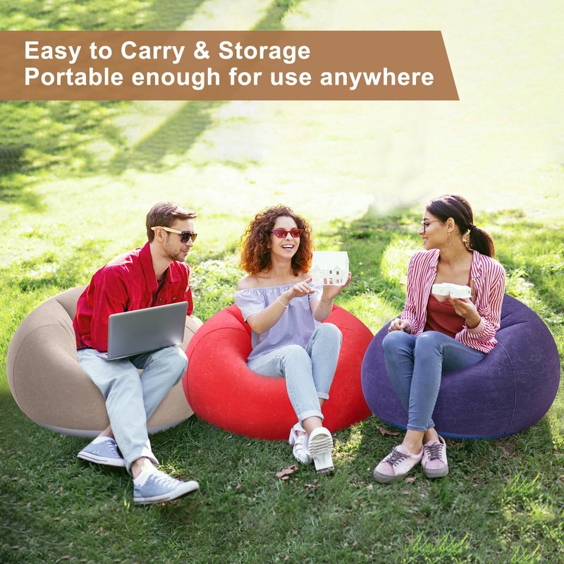 Realspring 6 Pcs Bean Bag Chairs for Adults Inflatable Chairs