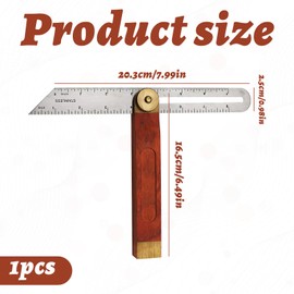 Sliding Bevel, Adjustable Bevel Gauge, Sliding Bevel Angle Finder 9 inch/230mm, T Bevel Blade Ruler with Hardwood Handle and Stainless Steel Blade for Carpenter Engineer Woodworking Craftsman