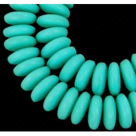 50 Czech Glass Rondelle Beads - Matte - blue Turquoise 6x2mm