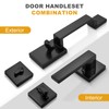 Probrico Black Front Door Handle Set,Exterior Door Handle with Deadbolt,Entry
