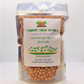 Garbanzo Bean Seed, Microgreen, Sprouting, 1 Pound, Non GMO - Country Creek LLC Brand - High Sprout Germination- Edible Seeds, Gardening, Hydroponics, Growing Salad Sprouts