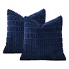 JOTOM Set of 2 Corduroy Soft Striped Cushion Covers 45x45