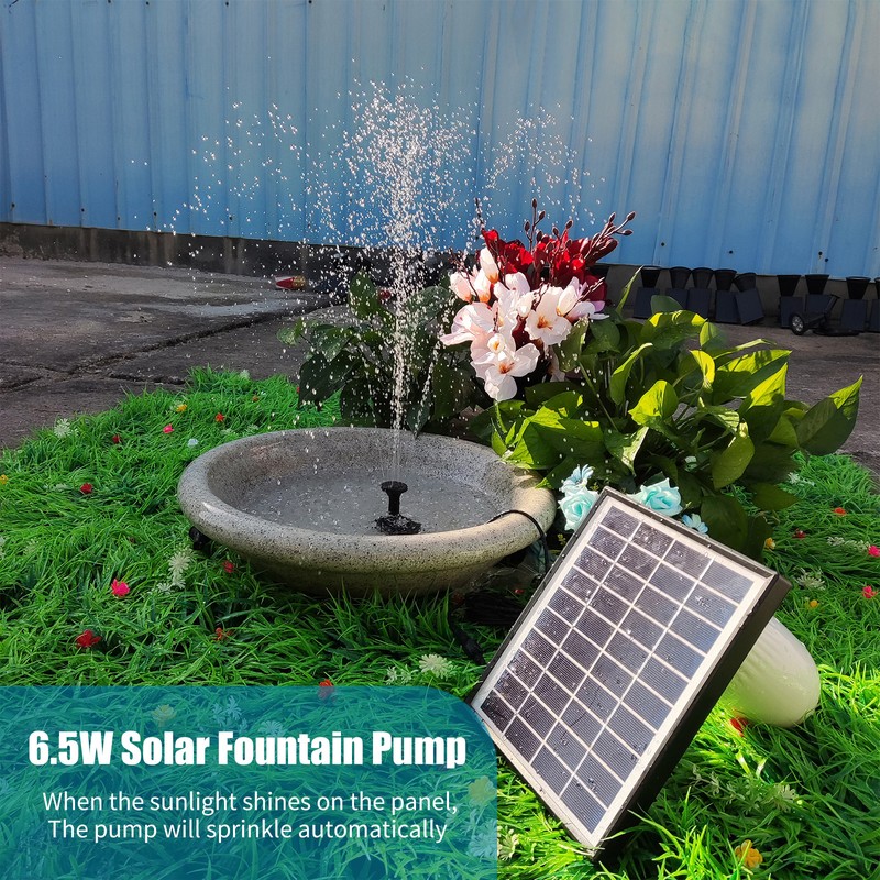 Solar Fountain Pump 6.5W 6 Fountain Modes Energy Saving Solar