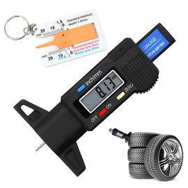 Pack of 2 Tread Depth Gauge for Tyres, Digital Tyre Tread Depth Gauge, 0-25 mm Car Tread Depth Gauge with LCD Display, Plastic Tyre Tread Depth Gauge for Cars, Vans, Trucks