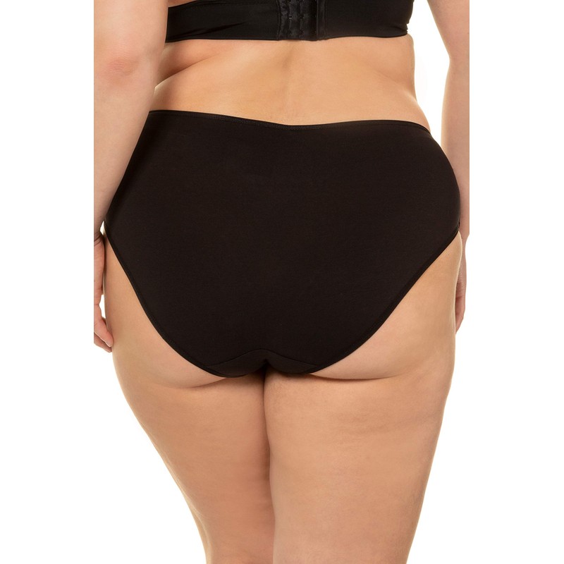 Ulla Popken Damen Slips, 5er-pack Taillenslip, Schwarz, 58-60 EU