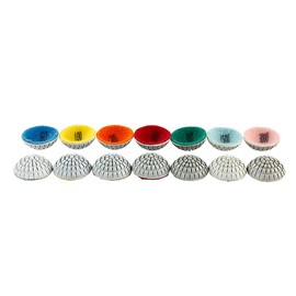 LOZLIN 8PCS 2inch Diamonds arc Water polishing Pads Aluminium Alloy Backing Pads Marble Quartz Stone Cobblestone and Other Shaped Stone Grinding and polishing