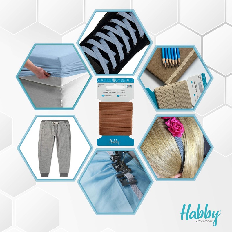 Habby Accessories 5 m Elastic Band, Elastic Band, Elastic Band,