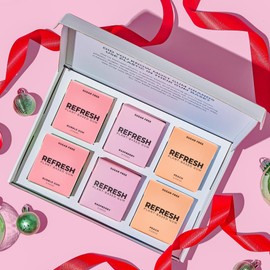 Refresh Plant Based Gum Fruit Variety Pack, Sugar Free, Long Lasting Chewing Gum with Stevia, Xylitol, Natural Flavors & Organic Ingredients, Non GMO, Raspberry, Bubble Gum & Peach Variety Pack, 12 Pcs, 6 Pack