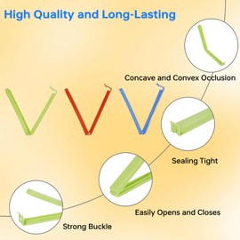 18 Pack Sealing Clip for Kitchen Plastic Bag Sealing Clips Snack Bag Plastic Sealing Clip Green Orange and Blue 4.3in