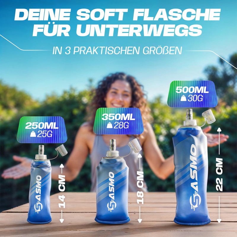 SASMO® Soft Flask 2 x 250 ml BPA-Free & Ultralight