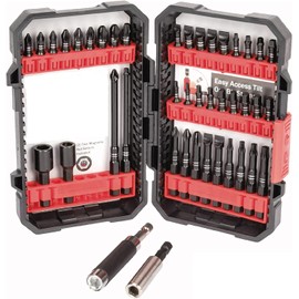 BIG RED BHT-42IBS01R-3 Torin 42-Piece Professional Impact Screwdriver Bit Case Set, Magnetic Bit Holder/Sleeve: Square, Phillips, Hex and Slotted Bits