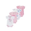 Chicco, Baby Boys Short Sleeve Cotton Bodysuits Set, White/Rose
