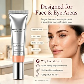 Instant Eye & Face Tightener Cream for Under Eye Bags & Wrinkles (2 Pcs)