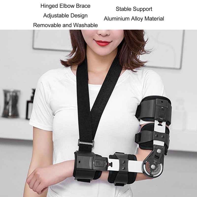 Hinged Elbow Brace with Strap Sling Adjustable Aluminium Alloy Elbow
