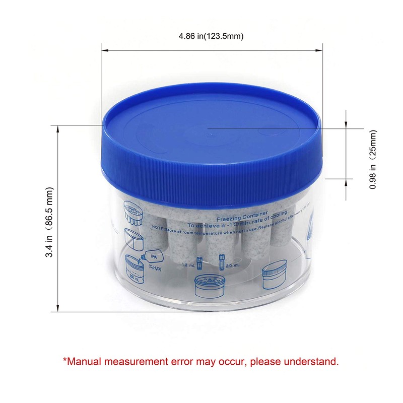 ULAB Scientific Cryo-Safe -1ââ€žÆ’(-33.8ââ€žâ€°) Freezing Container Polycarbonate Jar with High-Density