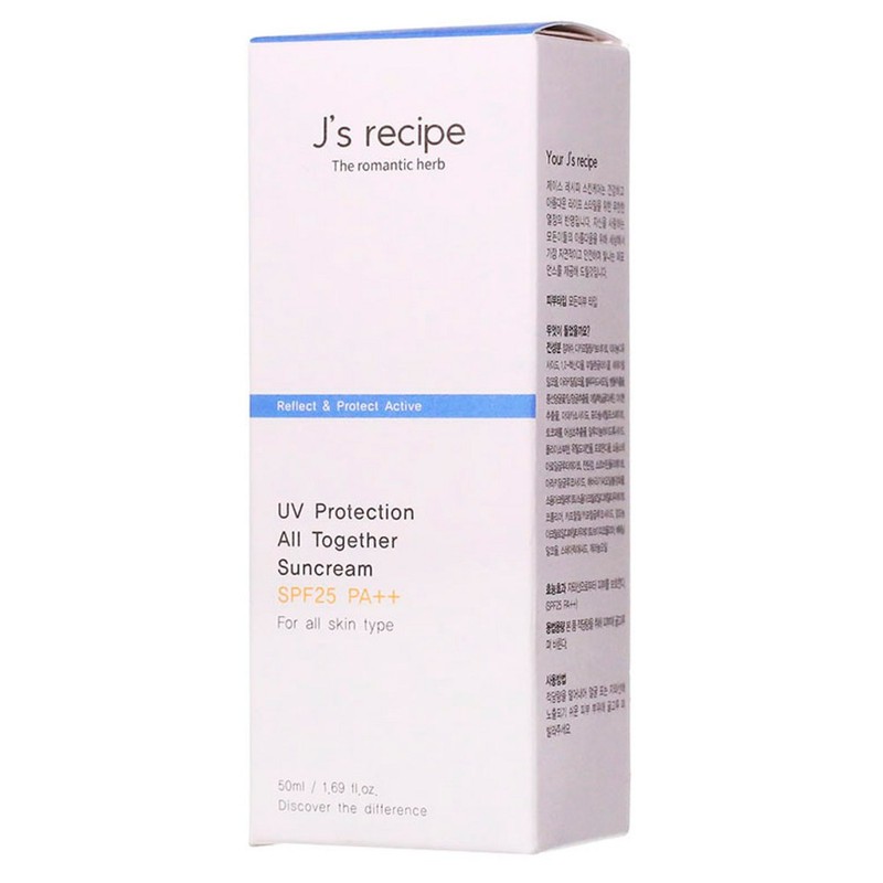Partner_Reference 제이스레시피 UV 프로텍션 올 투게더 선크림 SPF25 PA++ 50ml
