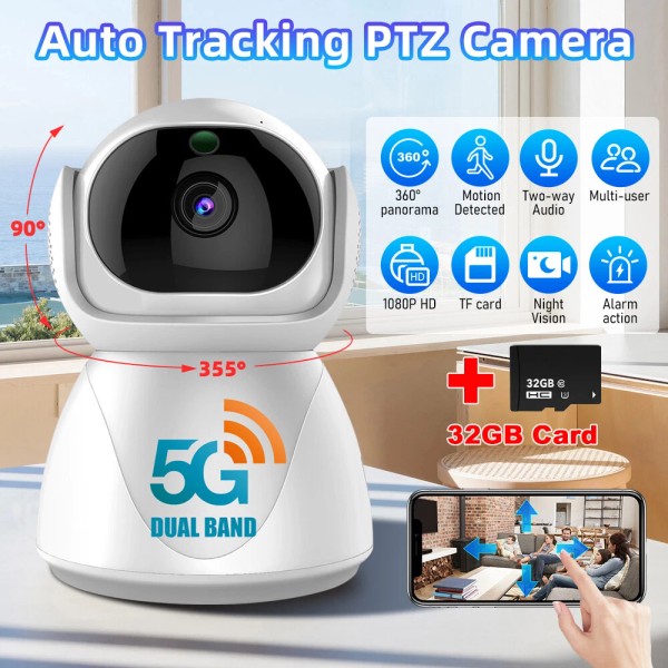 Unbranded Smart Indoor Pan-Tilt Home Security Camera 1080p HD Dog