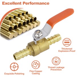 Ball Valve with Hose Nozzles, Barb Shut-off Ball Valve, 2 Way, 10 mm Brass Ball Valve with Barbed Hook, Barb Switch Brass Ball Valve (Pack of 3)