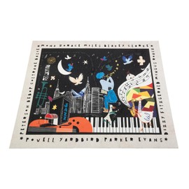 DRUMnBASE Club Series Drum Rug, Non-Slip, Waterproof Rug for Stage or Studio Use to Reduce Vibrations, Jazz Night, 5.34 FT x 4.65 FT