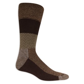 Dr. Scholl's Men's Advanced Relief Blisterguard Socks - 2 & 3 Pair Packs - Non-Binding Cushioned Moisture Management, Brown Chevron, 13-15