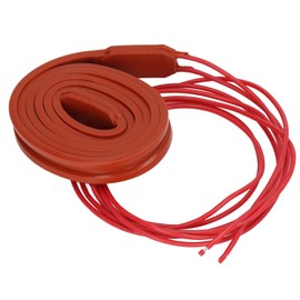 Silicone Heating Wrap, Silicone Heating Belt Waterproof Soft Insulation Flexible Heater for Oil Pipe 15x1000mm 40w(DC12V)
