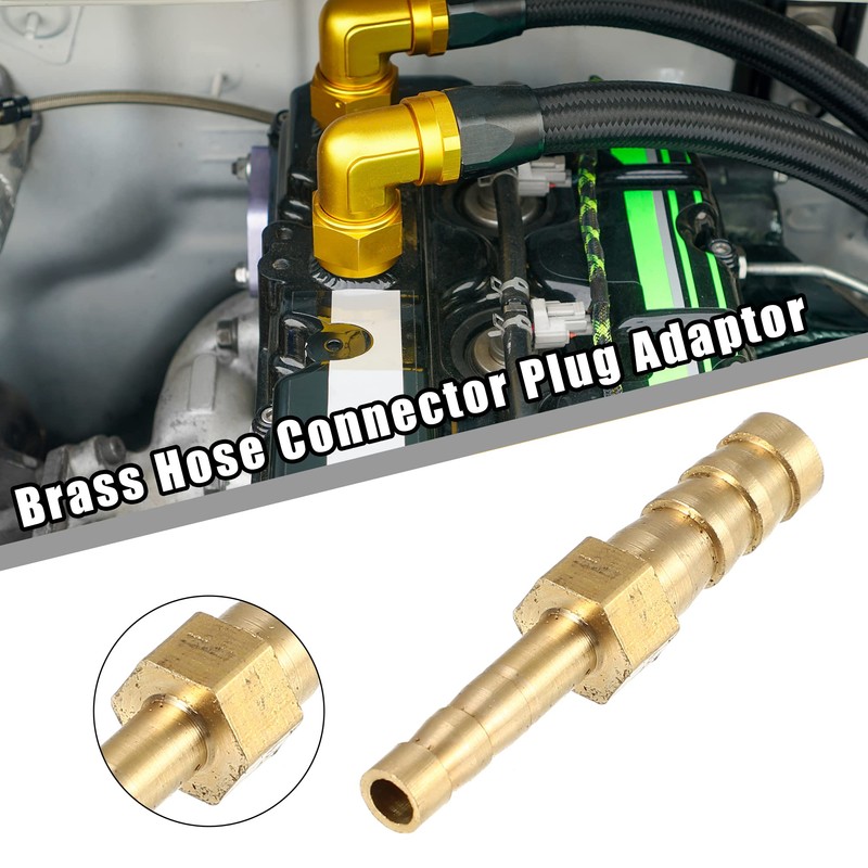 X AUTOHAUX 2 Pcs 6mm-4mm Straight Shaped Hose Barb Brass