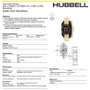 HUBBELL - HBL2520 - Twist-Lock Receptacle 20A, 3 Phase 277/480V,