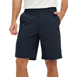 YSENTO Mens Golf Shorts Stretch Dry Fit 9" Lightweight Quick Dry Hiking Cargo Outdoor Shorts with Zipper Pockets(Navy,36)