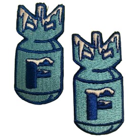MIG Atlanta F Bomb Frosty Morale Parches - Juego de 2 parches bordados de gancho y bucle (2.5 x 1.5 pulgadas)